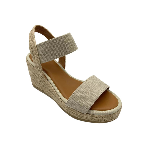 MIA Shoes - MIA Women's Brittni Wedged Woven Ankle Strap Sandals Natural - Medium